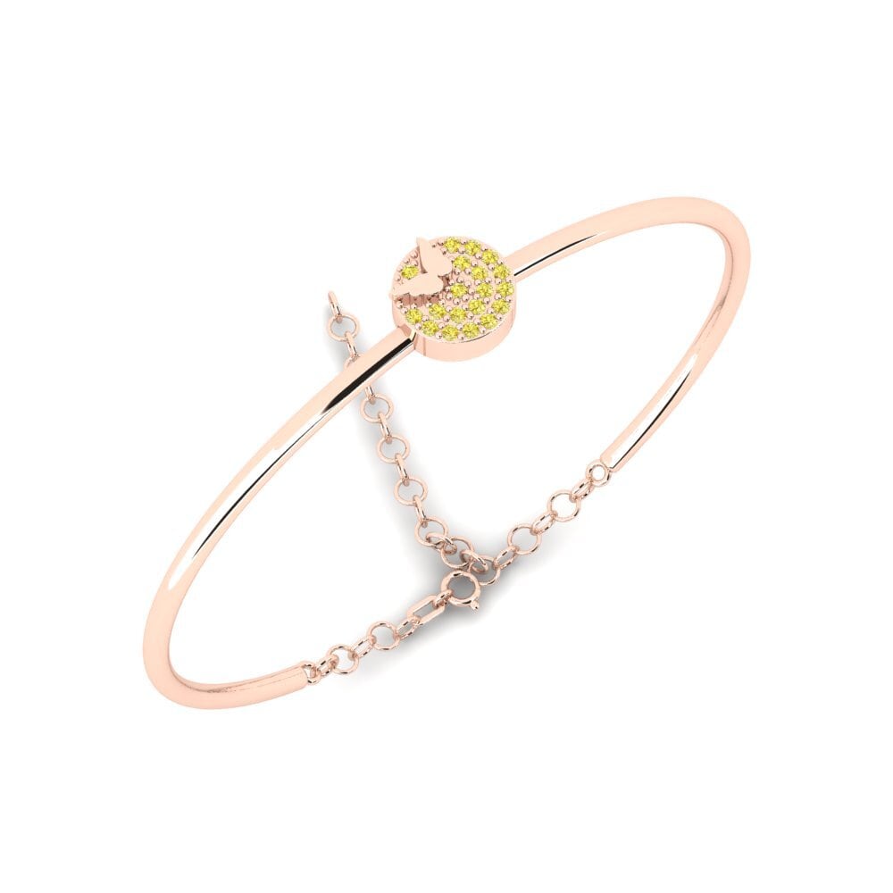 14ct Rose Gold Yellow Sapphire Kid's Bracelet Bata