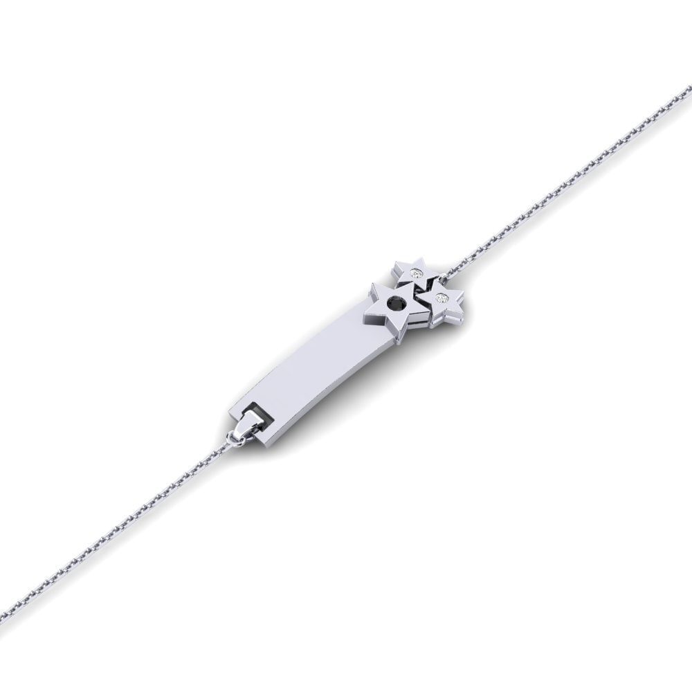 9ct White Gold Black Sapphire Kid's Bracelet Challenger