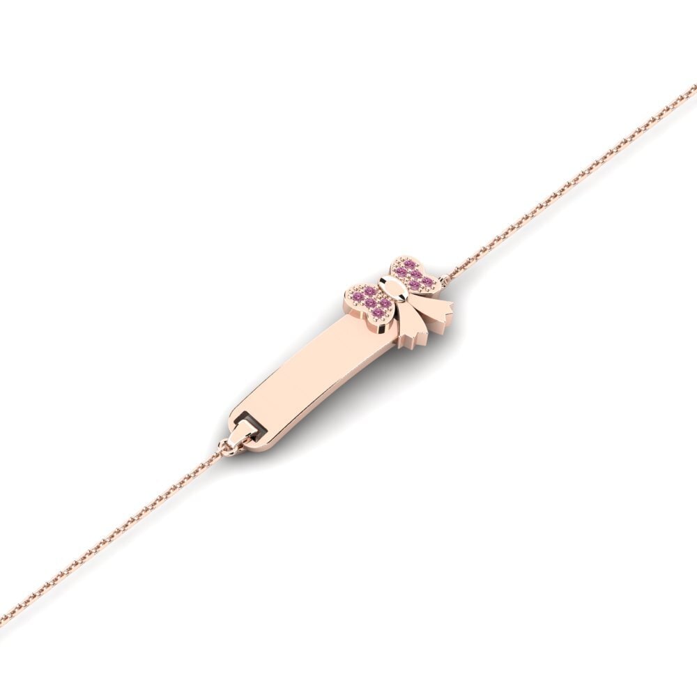 14ct Rose Gold Rhodolite Garnet Kid's Bracelet Challenging