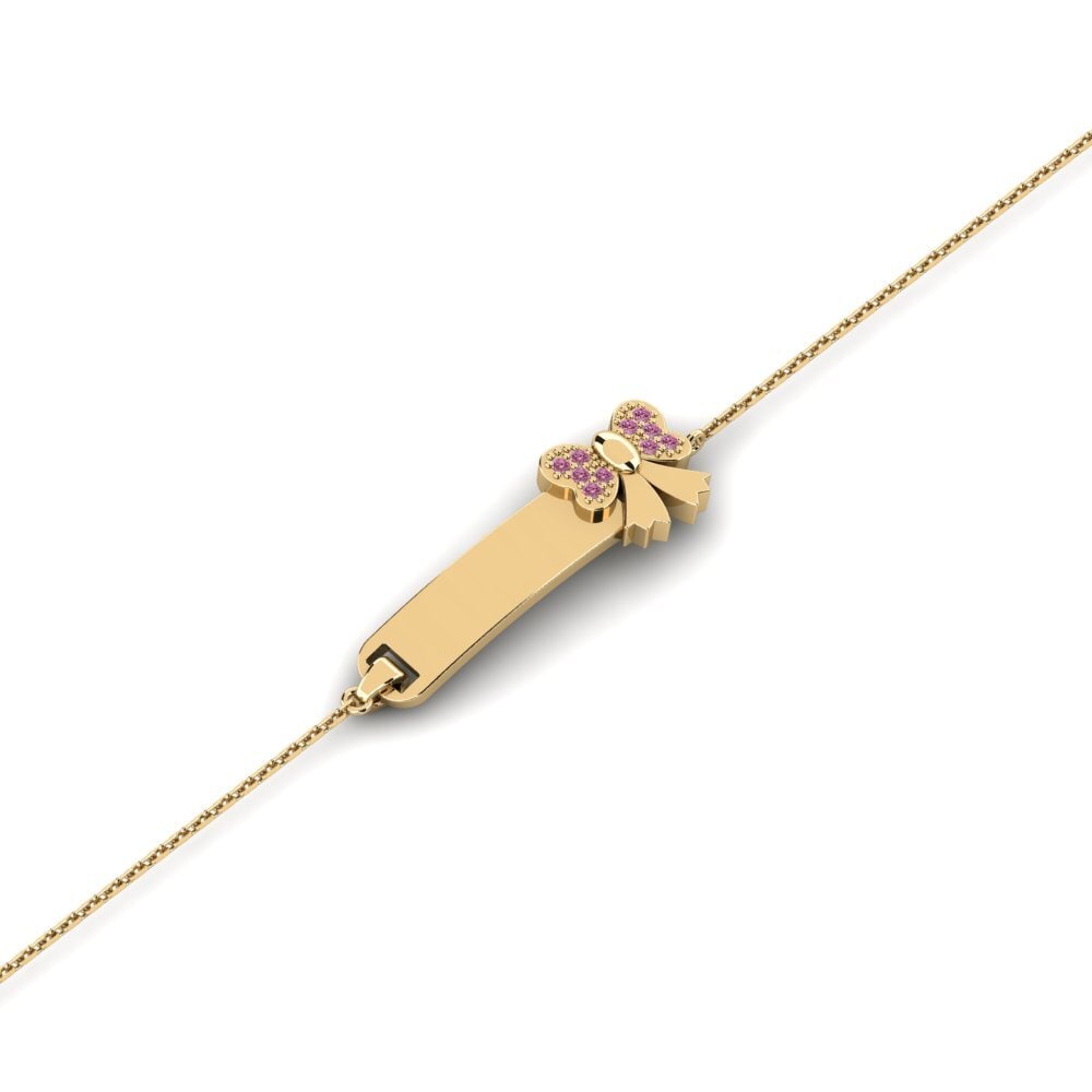 14ct Yellow Gold Rhodolite Garnet Kid's Bracelet Challenging