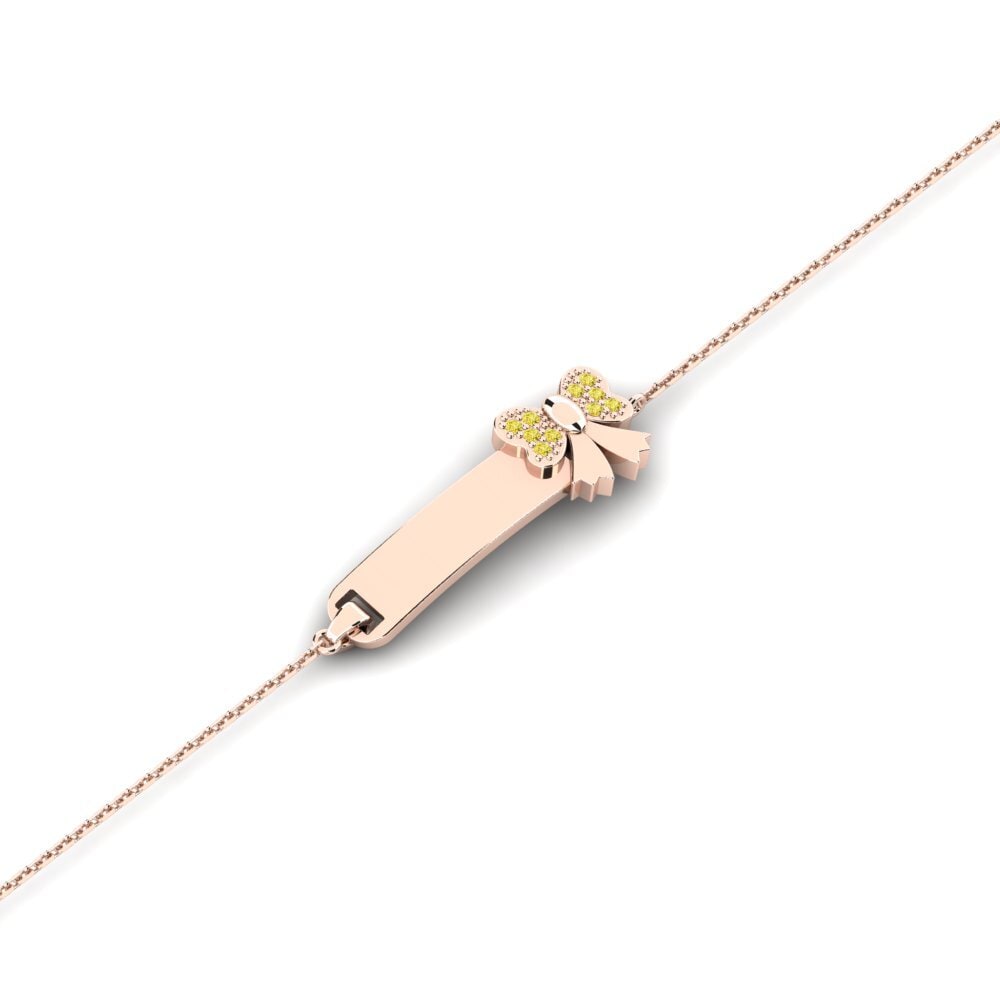 14ct Rose Gold Yellow Sapphire Kid's Bracelet Challenging