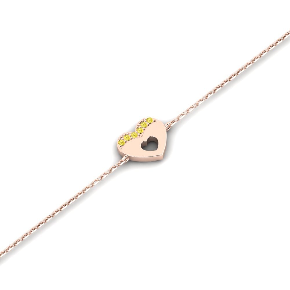 14ct Rose Gold Yellow Sapphire Kid's Bracelet Discretionary