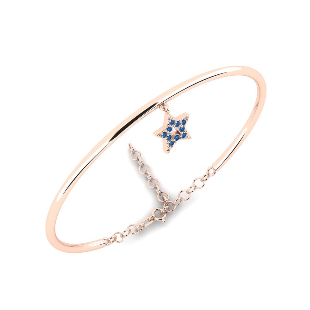 14ct Rose Gold Dark Blue Zirconia Kid's Bracelet Dziecko