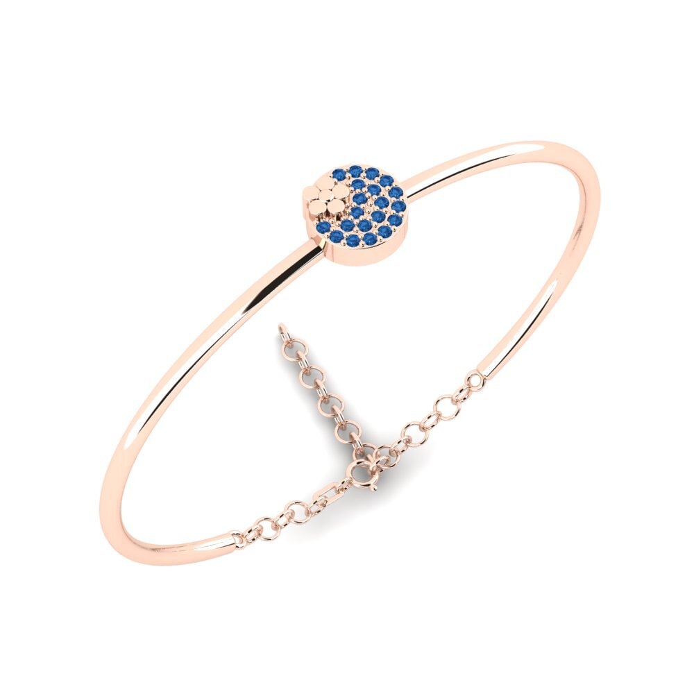 14ct Rose Gold Dark Blue Zirconia Kid's Bracelet Enfant