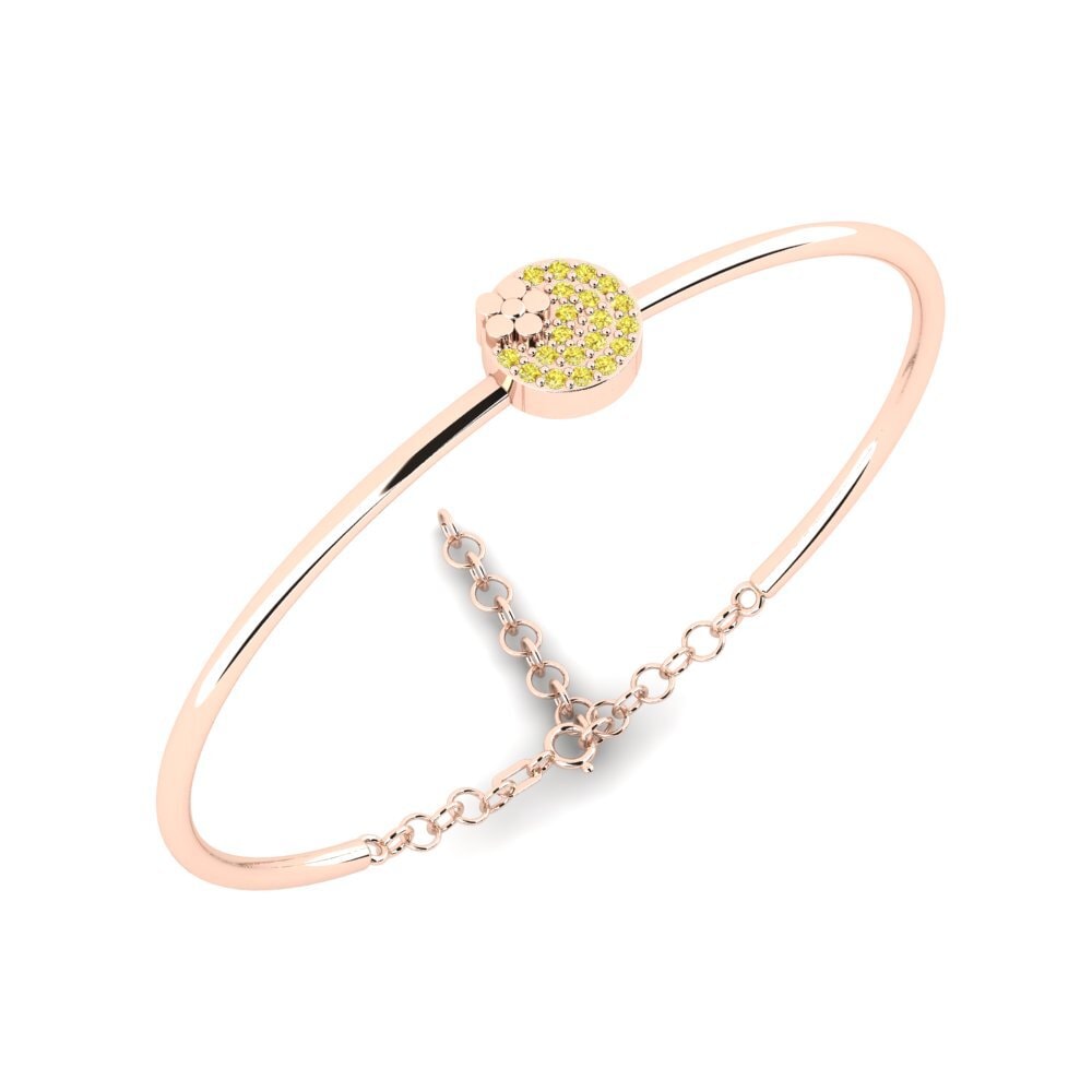 14ct Rose Gold Yellow Sapphire Kid's Bracelet Enfant
