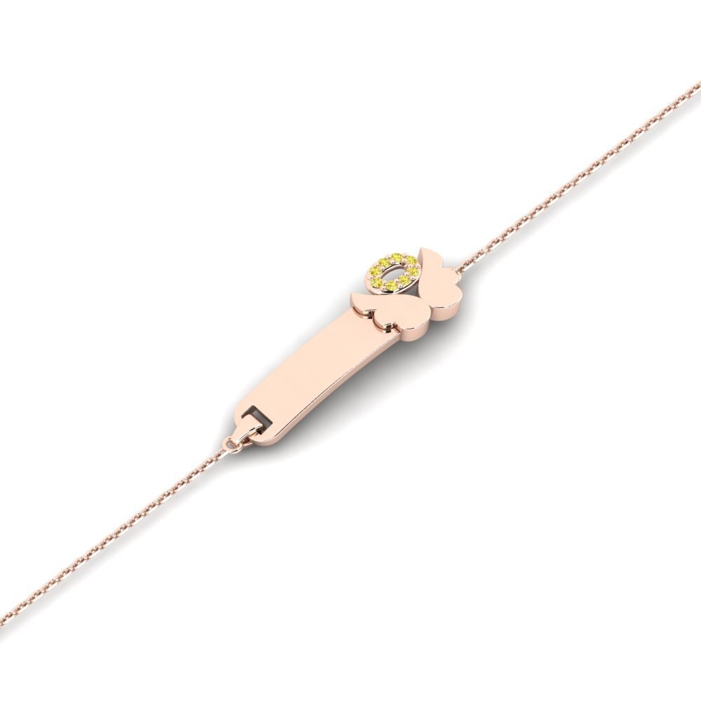 14ct Rose Gold Yellow Sapphire Kid's Bracelet Enforced