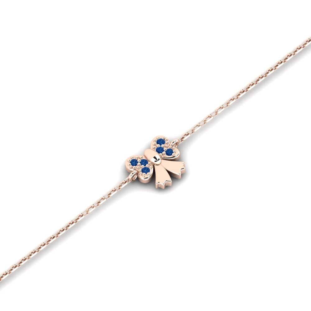 14ct Rose Gold Dark Blue Zirconia Kid's Bracelet Entity