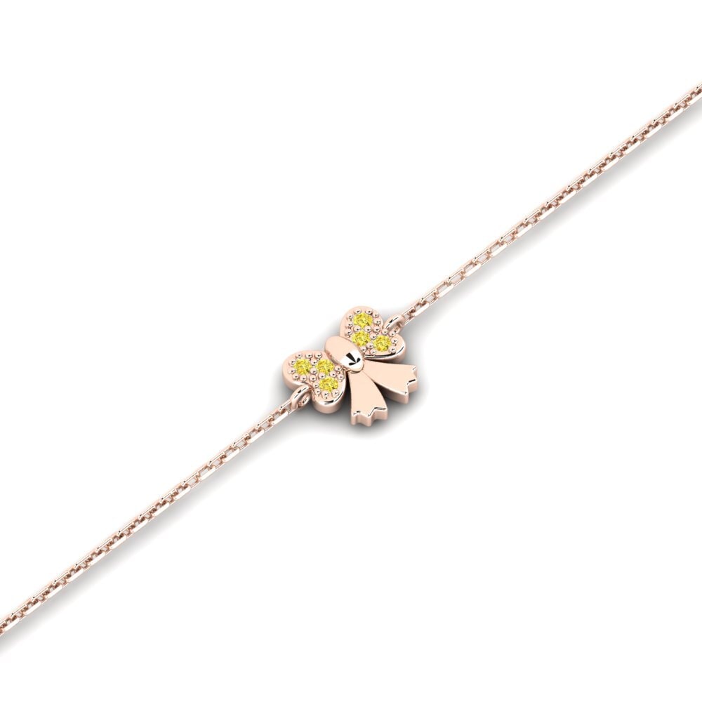 14ct Rose Gold Yellow Sapphire Kid's Bracelet Entity