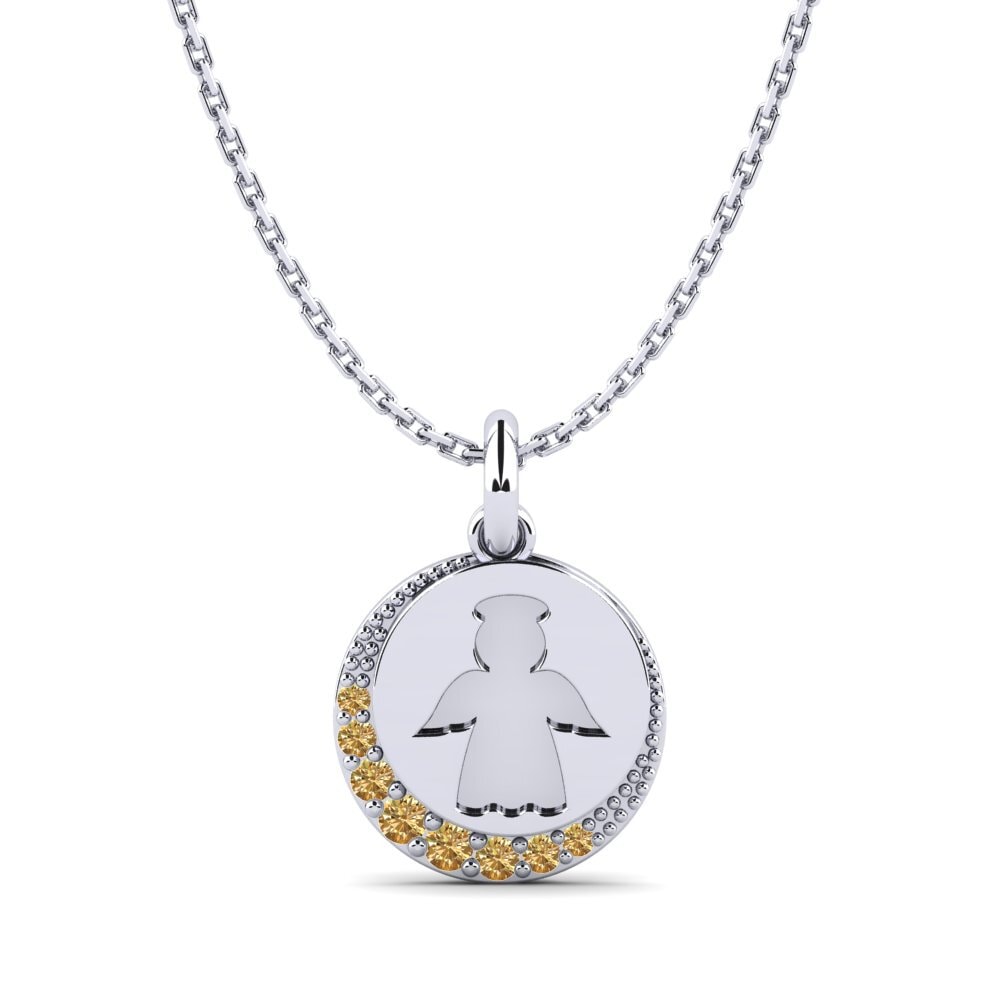 Paladio 950 Diamante Marrón Colgante para Niño Environmentally