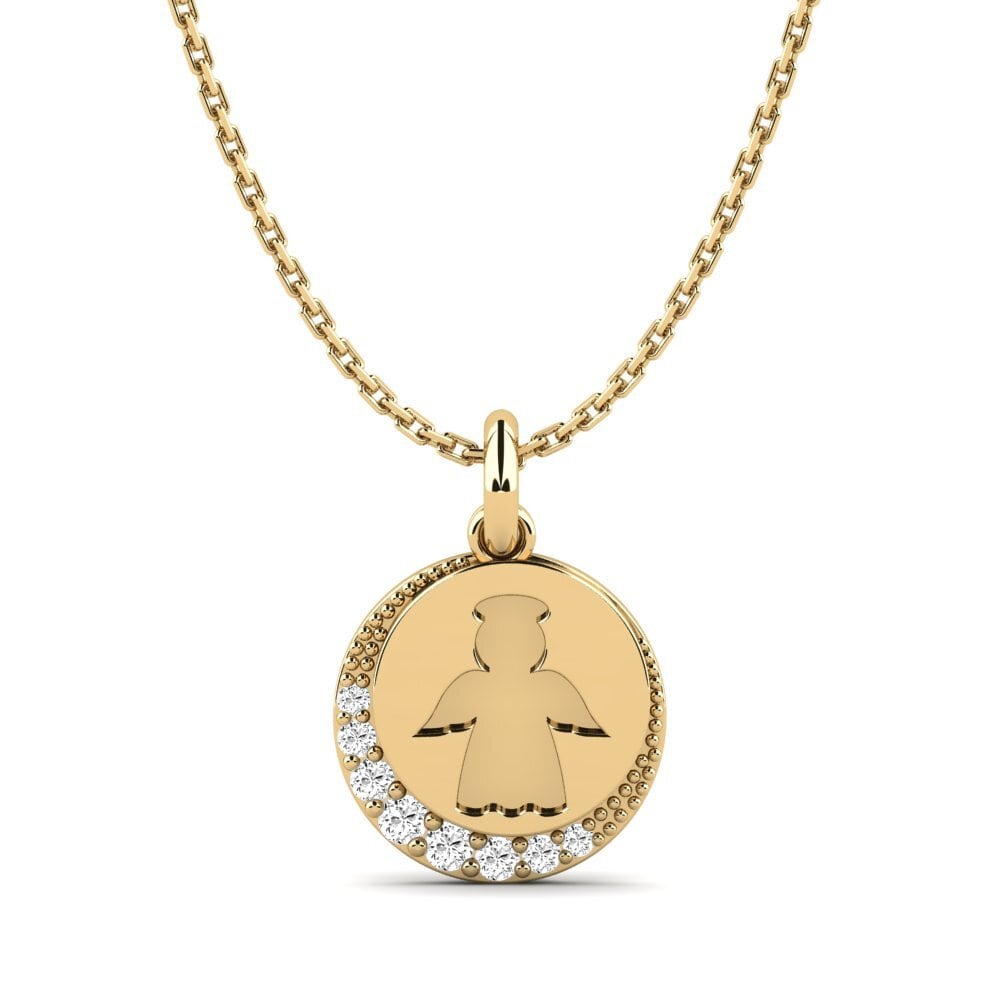 14ct Yellow Gold Moissanite Kid's Pendant Environmentally