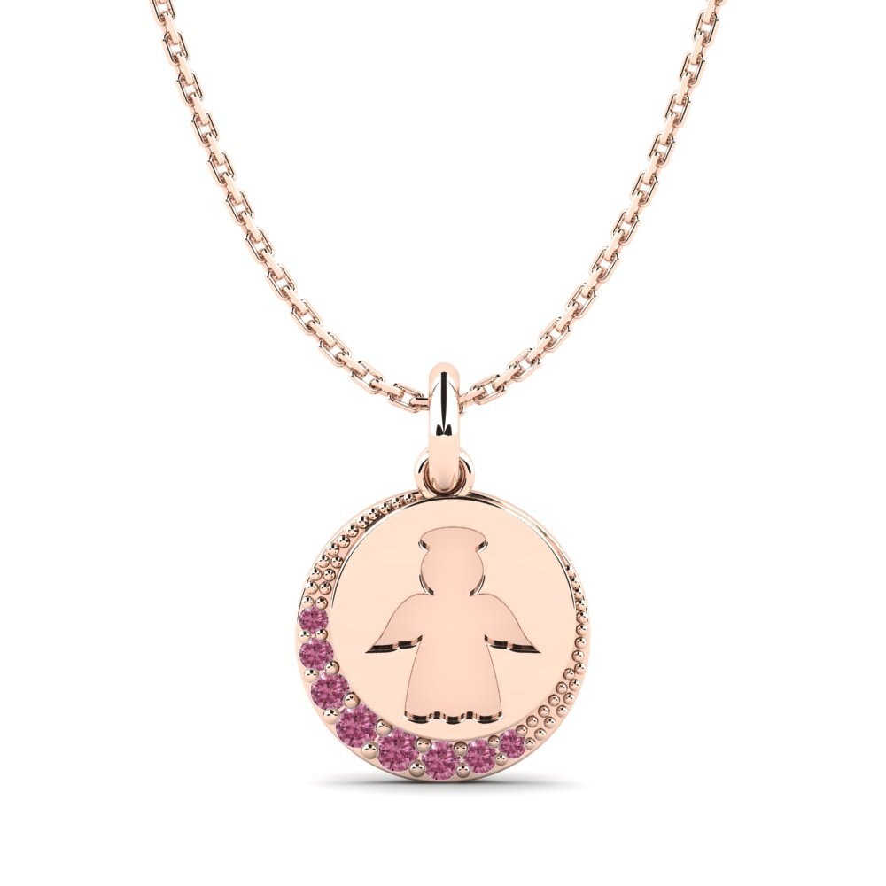 14ct Rose Gold Rhodolite Garnet Kid's Pendant Environmentally