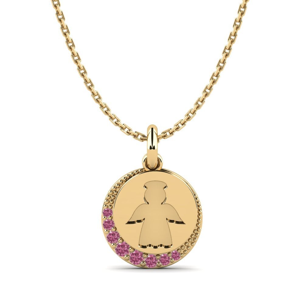 14ct Yellow Gold Rhodolite Garnet Kid's Pendant Environmentally