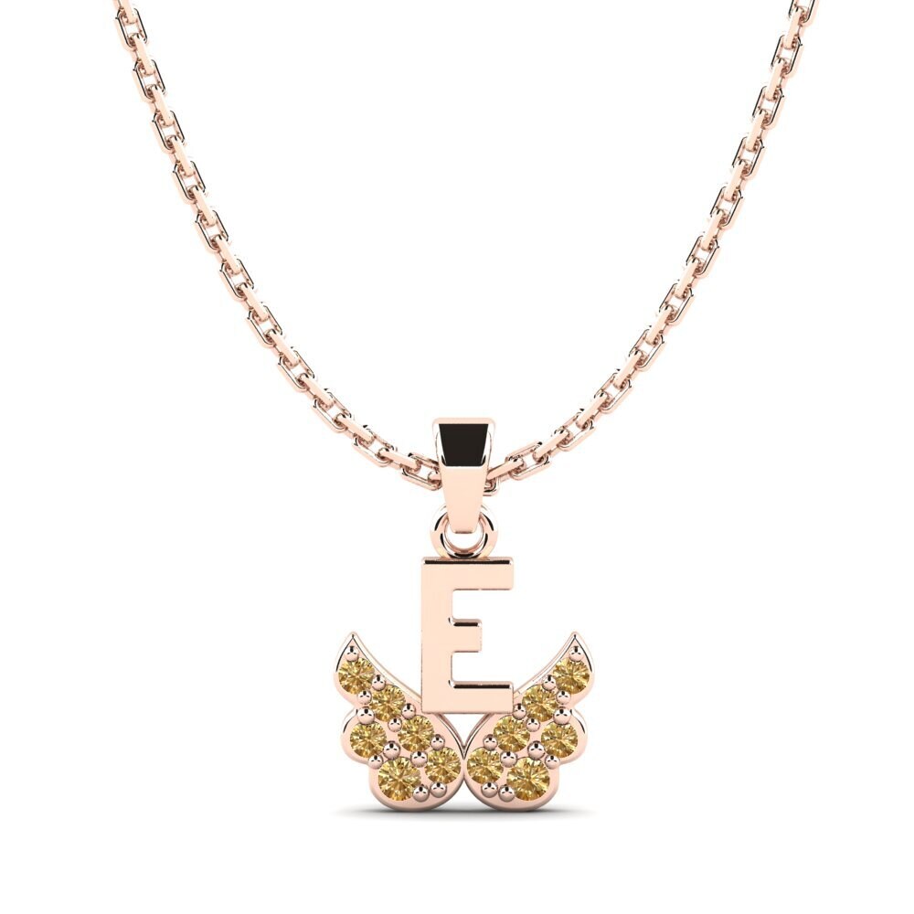 14k Oro Rosa Diamante Marrón Colgante para Niño Establish - E