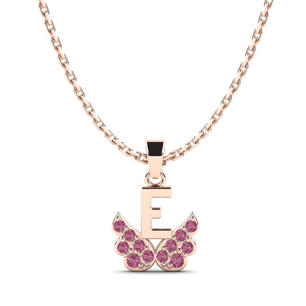 14ct Rose Gold Rhodolite Garnet Kid's Pendant Establish - E