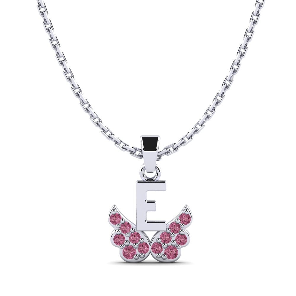 9ct White Gold Rhodolite Garnet Kid's Pendant Establish - E