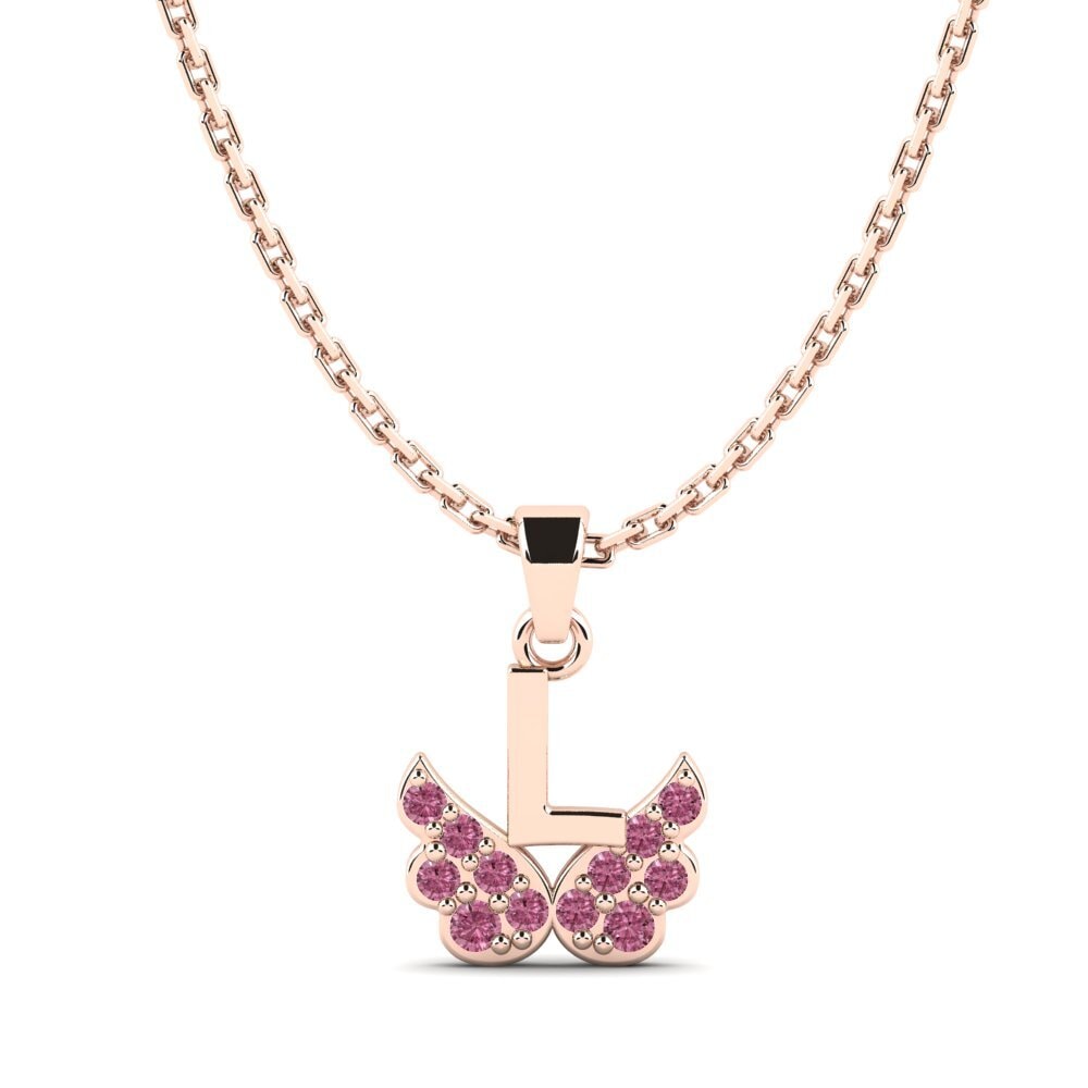 14ct Rose Gold Rhodolite Garnet Kid's Pendant Establish - L