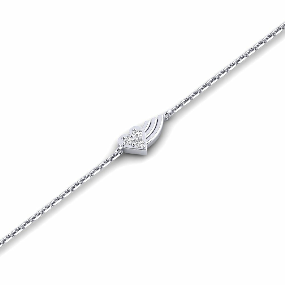 14k Oro Blanco Pulsera para Niño Fetu