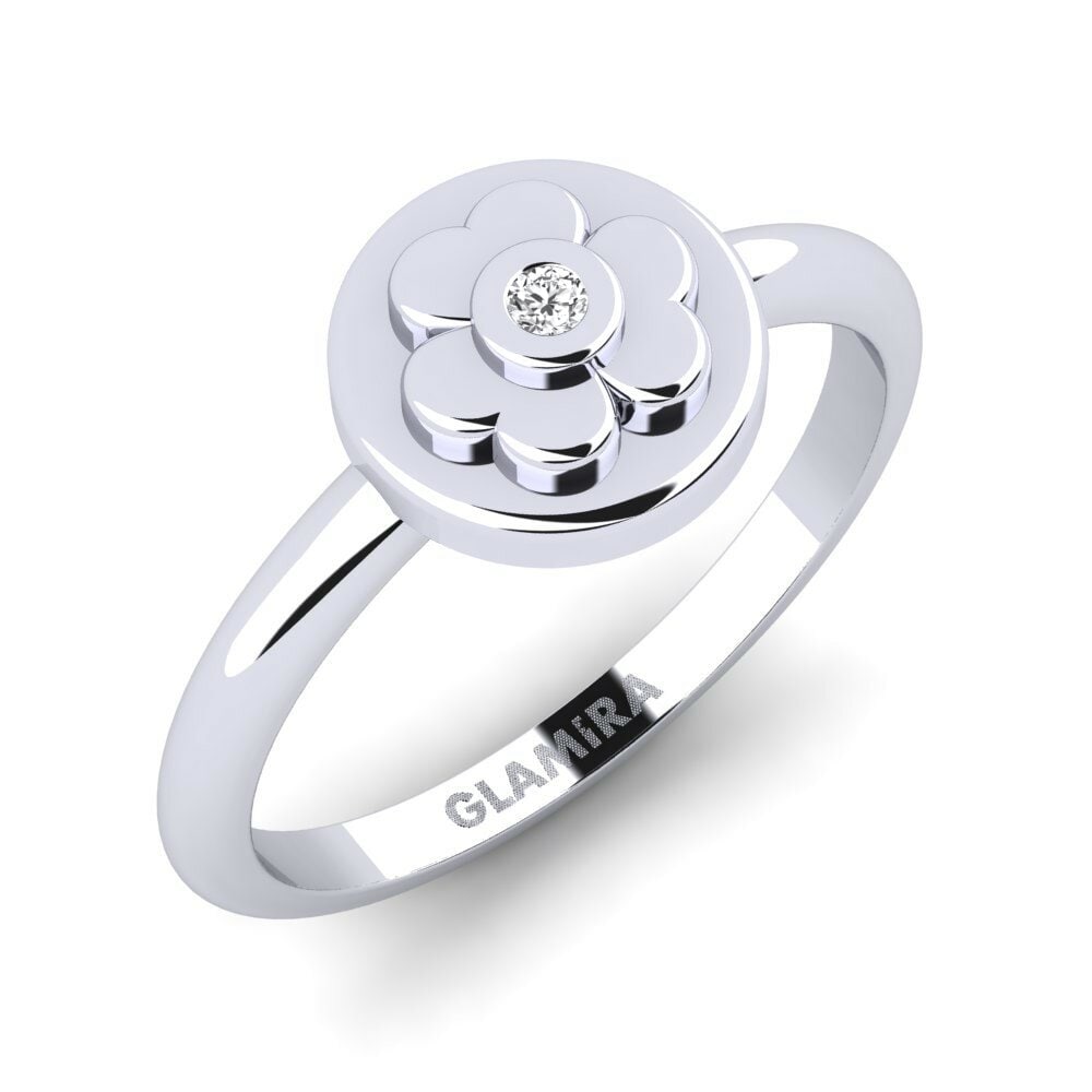 14k Oro Blanco Anillo para Niño Gjenskinn