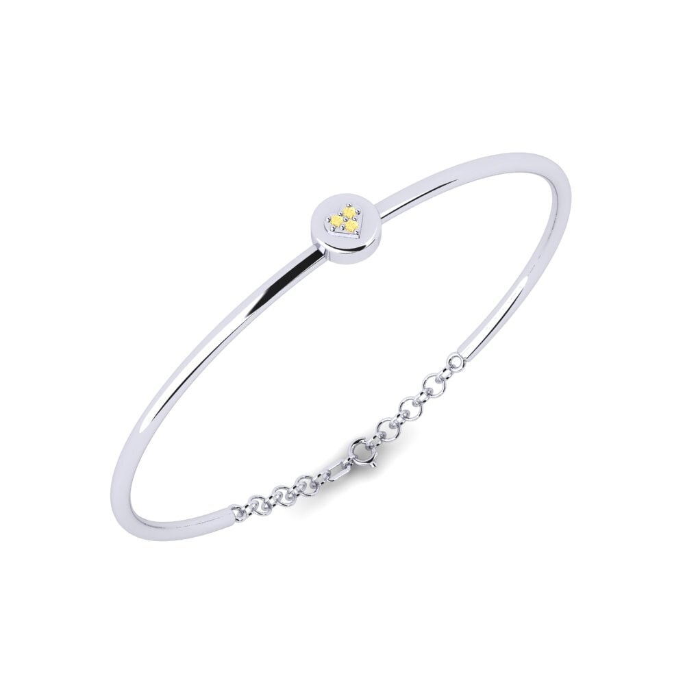 18K White Gold Yellow Diamond Kids Bracelet Glampi