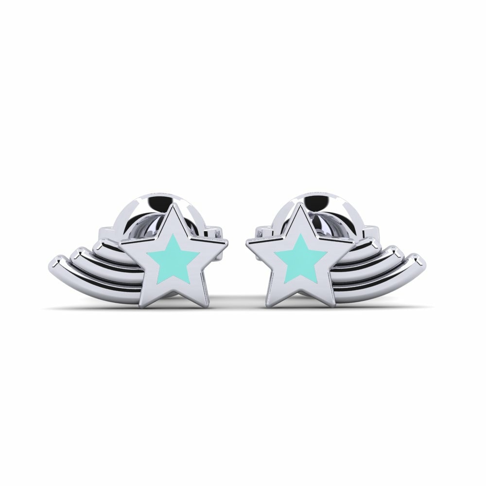 White Silver Kid's Earring Indabyo