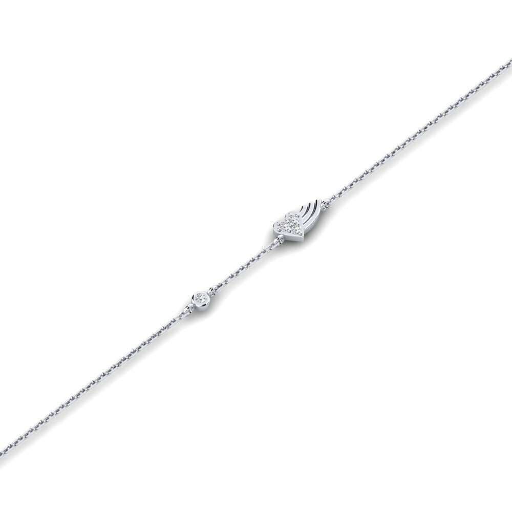 14k Oro Blanco Pulsera para Niño Juldiz
