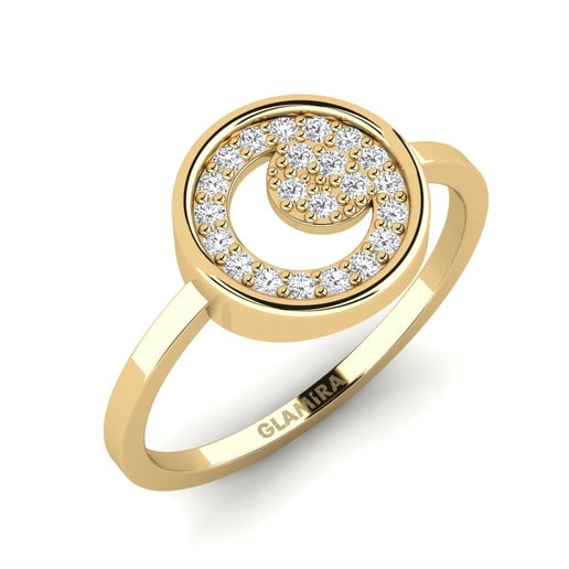 Ring Narcissuse Mother 585 Yellow Gold & White Sapphire