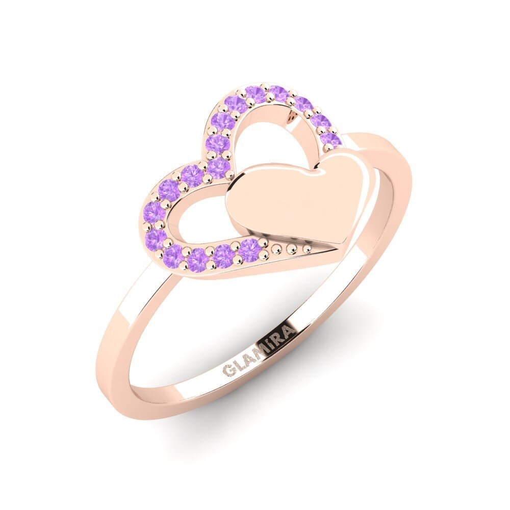 14ct Rose Gold Amethyst Ring Neriund Mother