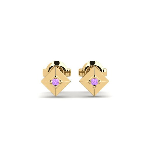Earring Obesum Daughter 585 Yellow Gold & Amethyst
