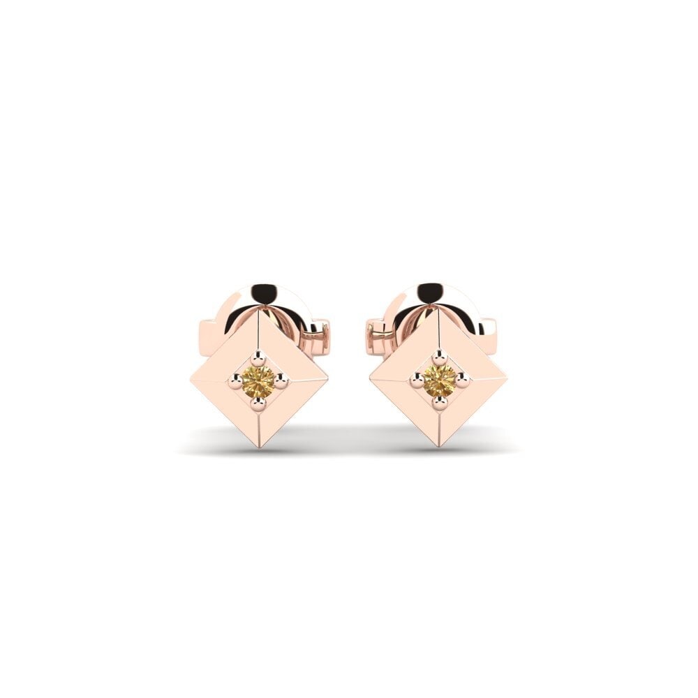14ct Rose Gold Brown Diamond Earring Obesum Daughter