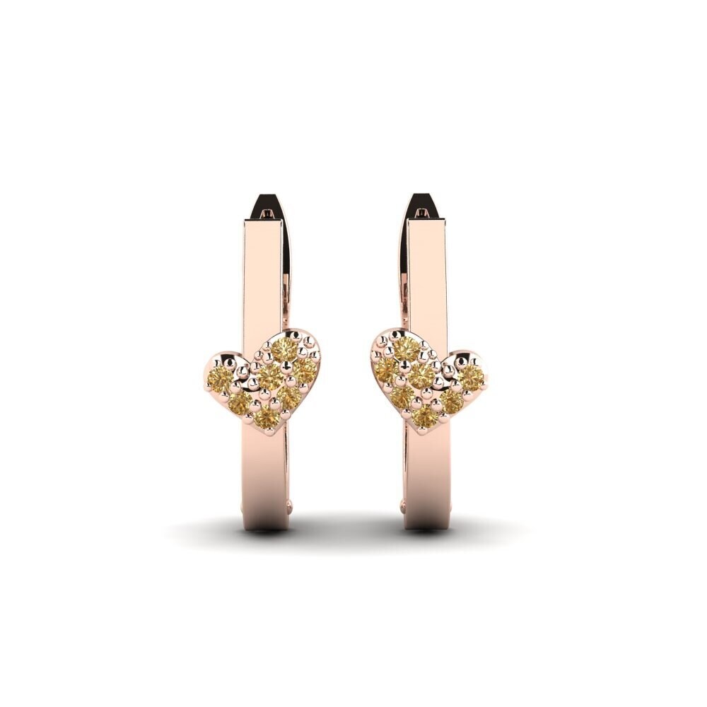 14ct Rose Gold Brown Diamond Earring Oleander Daughter
