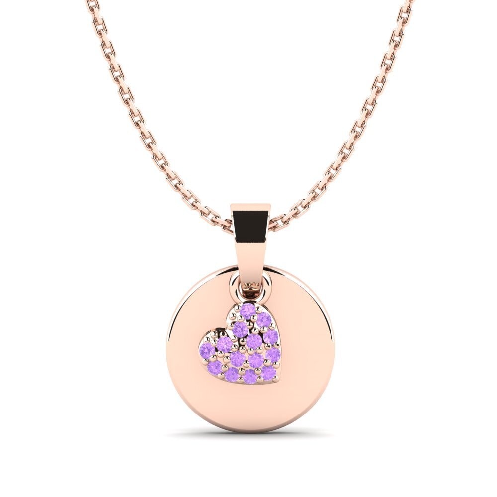 14ct Rose Gold Amethyst Pendant Parella Daughter