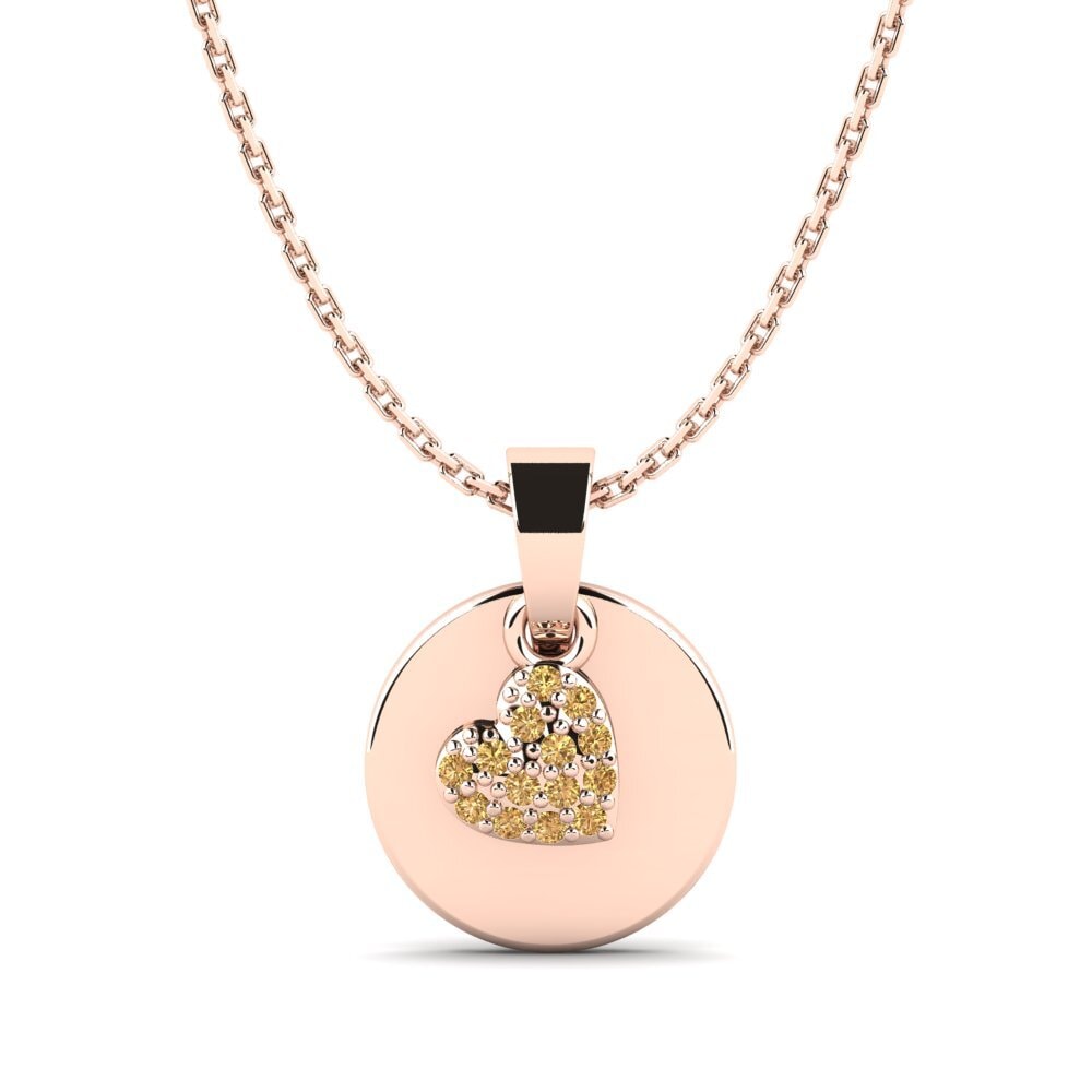 14ct Rose Gold Brown Diamond Pendant Parella Daughter