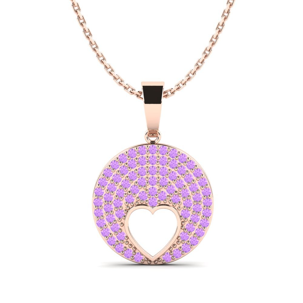 14ct Rose Gold Amethyst Women's Pendant Parella Mother