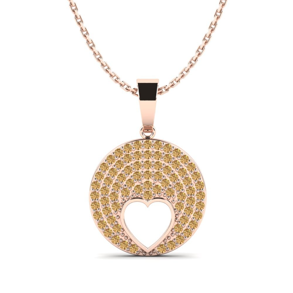 14ct Rose Gold Brown Diamond Women's Pendant Parella Mother