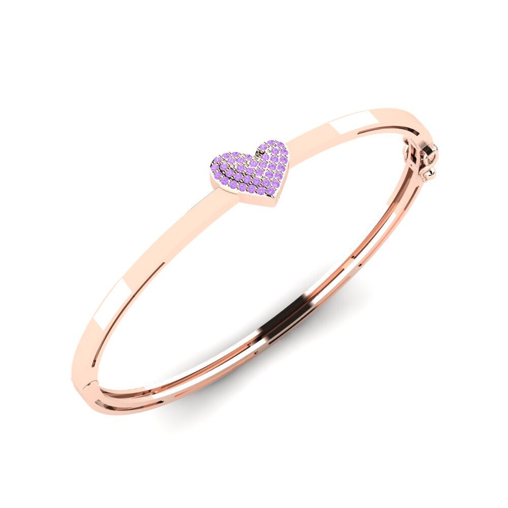 14ct Rose Gold Amethyst Bangle Passiflora Daughter