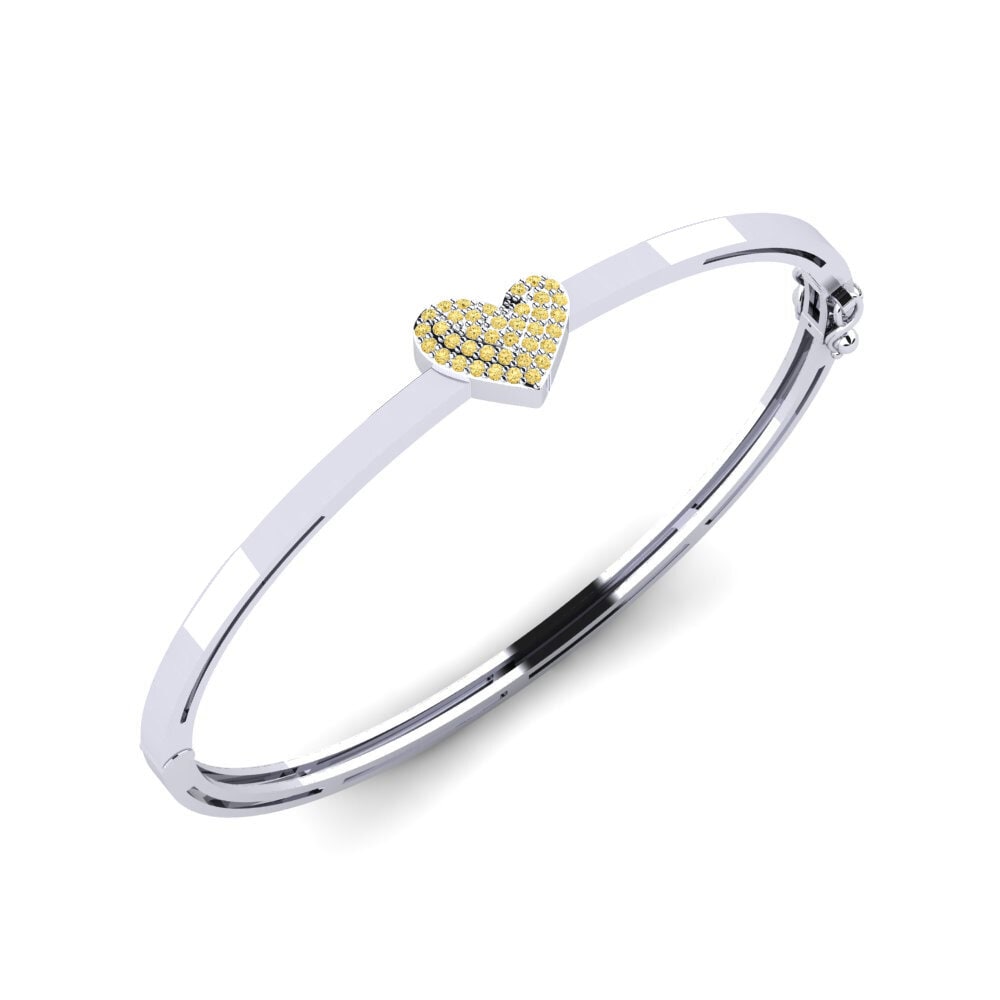 18K White Gold Yellow Diamond Bangle Passiflora Daughter
