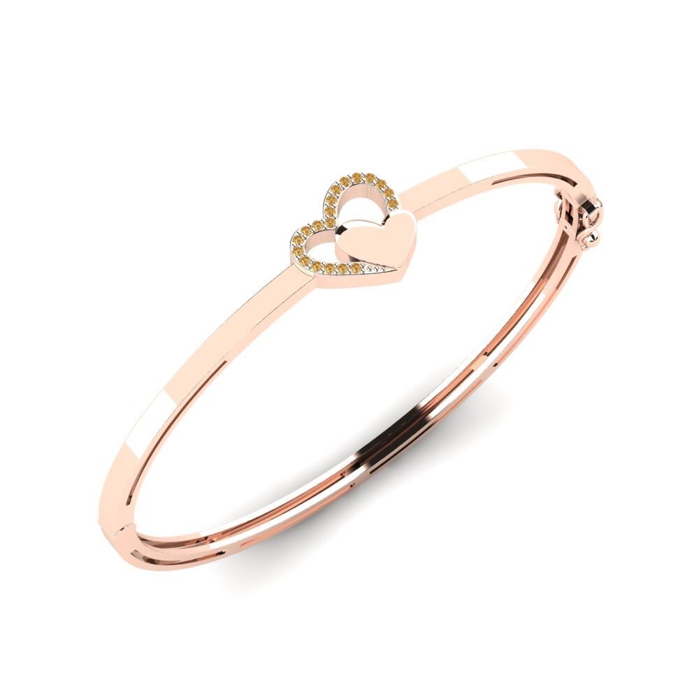 14ct Rose Gold Brown Diamond Women's Bangle Passiflora Mother