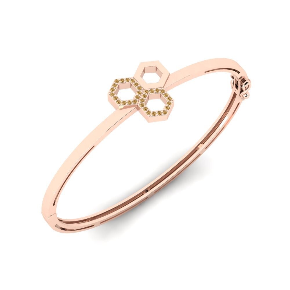 14ct Rose Gold Brown Diamond Women's Bangle Rainlily Mother