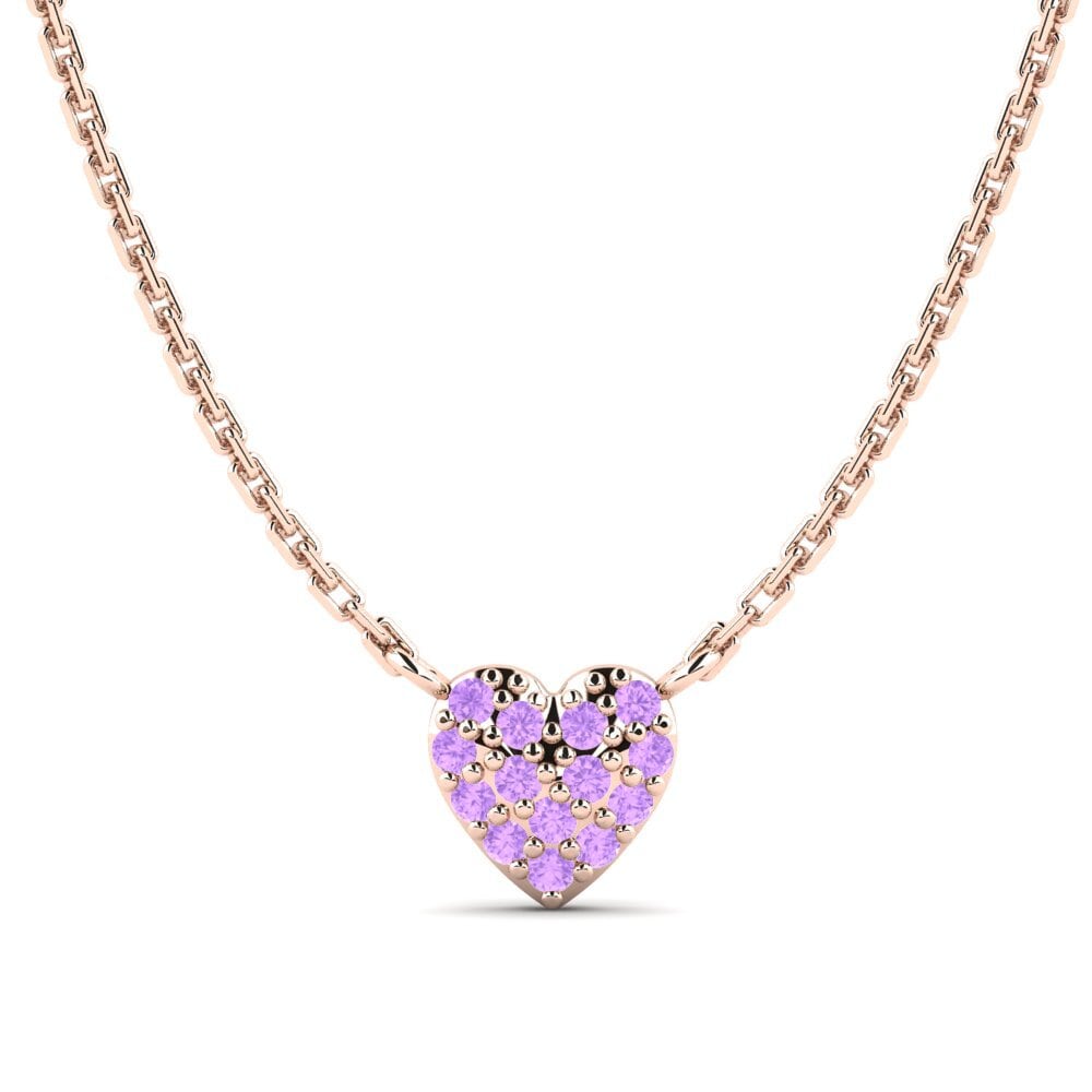 14ct Rose Gold Amethyst Necklace Sinloe Daughter