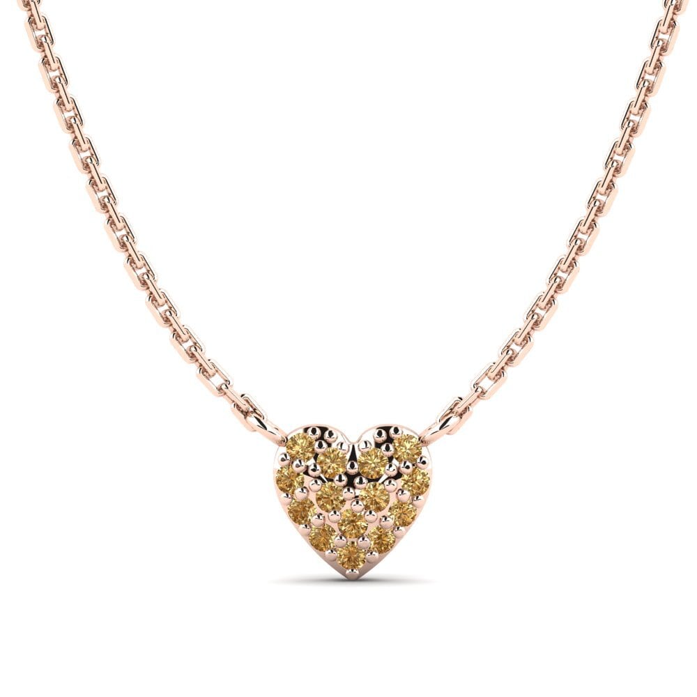 14ct Rose Gold Brown Diamond Necklace Sinloe Daughter