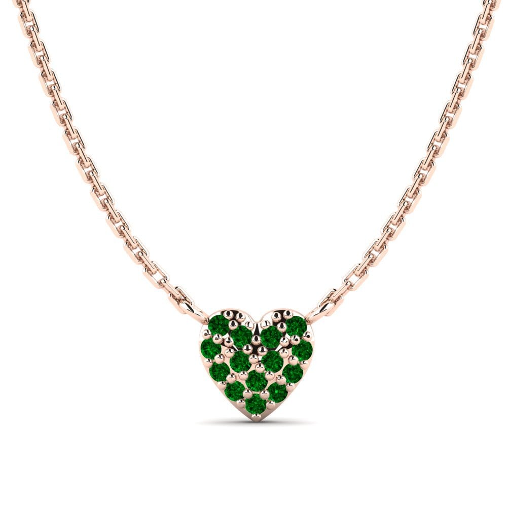 14ct Rose Gold Green Zirconia Necklace Sinloe Daughter