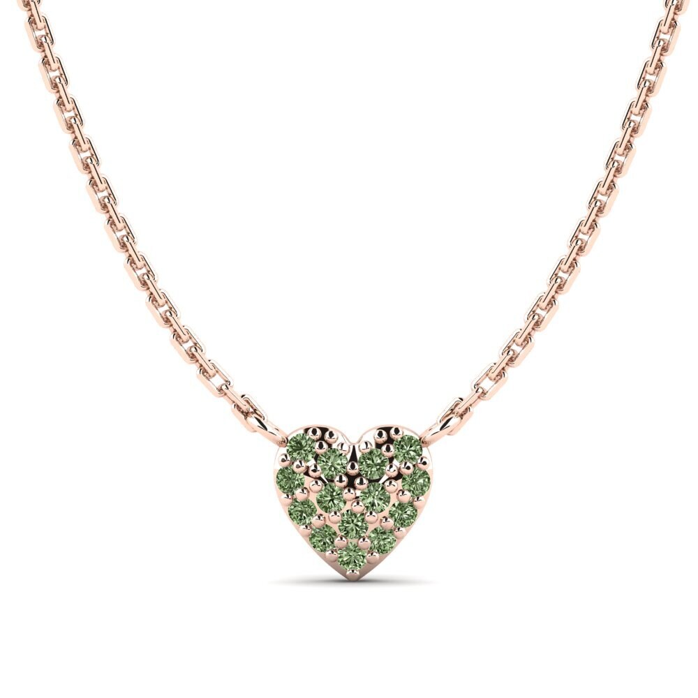 14k Oro Rosa Diamante Verde Collar Sinloe Daughter