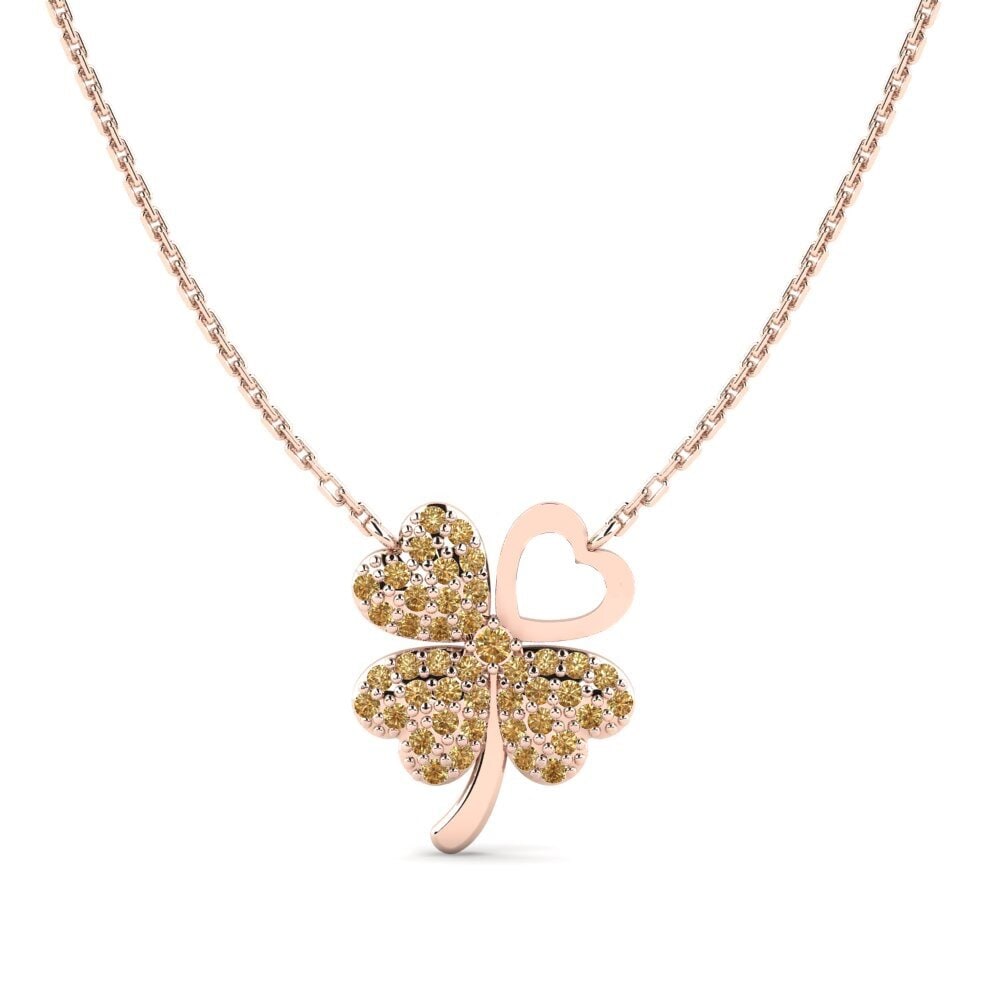 14ct Rose Gold Brown Diamond Women's Necklace Sinloe Mother