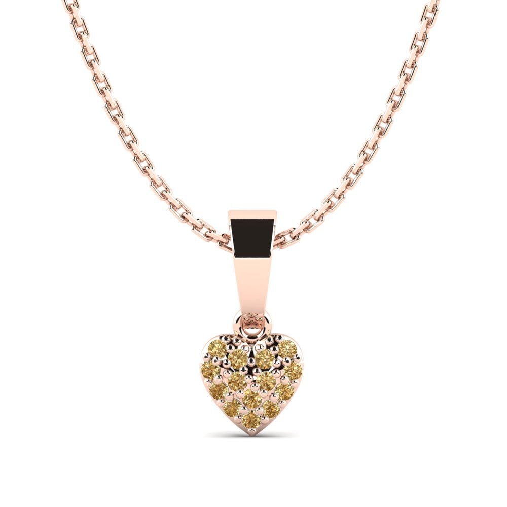 14ct Rose Gold Brown Diamond Pendant Stanhopea Daughter