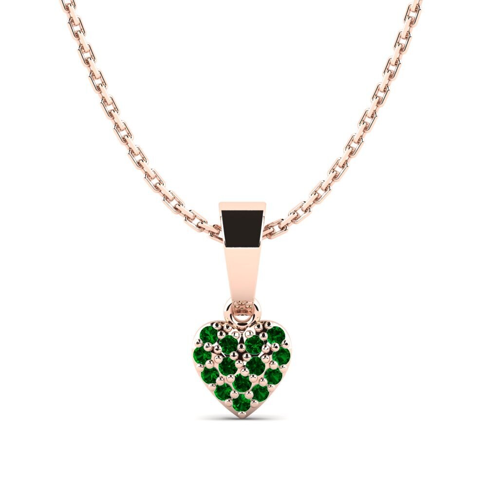 14ct Rose Gold Green Zirconia Pendant Stanhopea Daughter