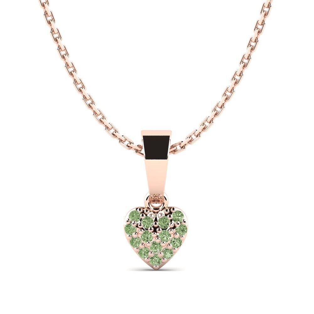 14k Oro Rosa Diamante Verde Colgante Stanhopea Daughter