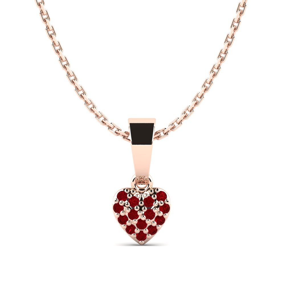 14k Oro Rosa Circonita Roja Colgante Stanhopea Daughter