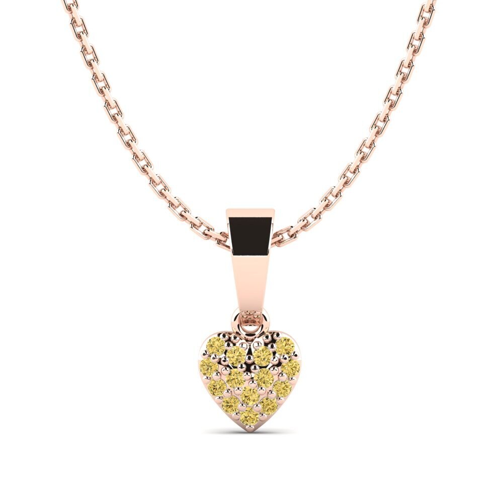 14k Oro Rosa Diamante Amarillo Colgante Stanhopea Daughter