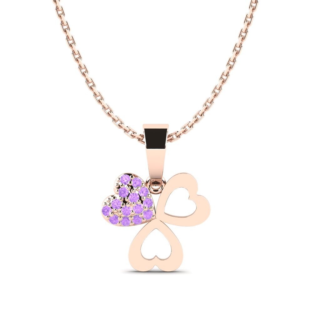 14ct Rose Gold Amethyst Women's Pendant Stanhopea Mother