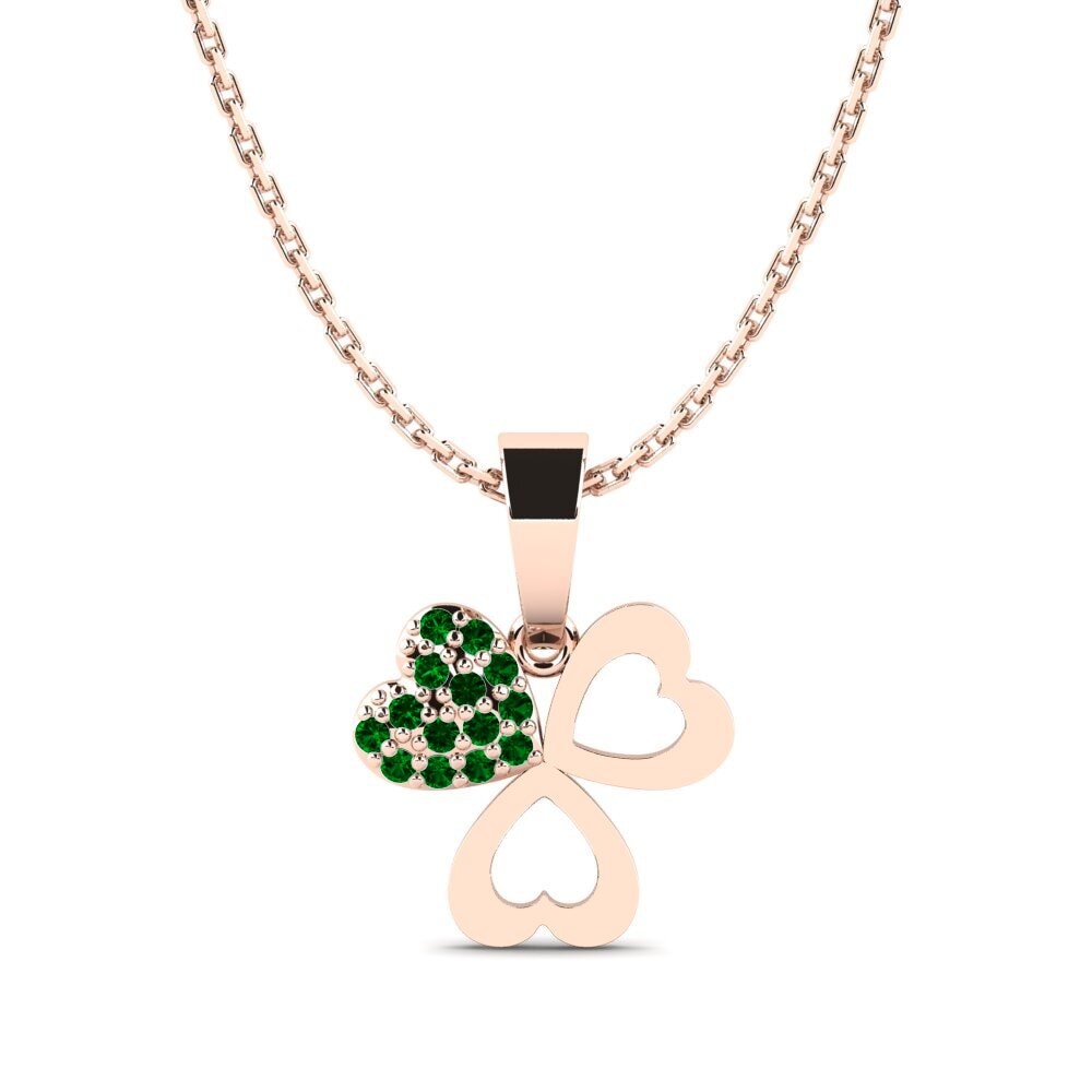 14ct Rose Gold Green Zirconia Women's Pendant Stanhopea Mother
